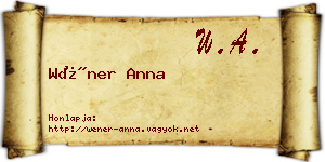 Wéner Anna névjegykártya