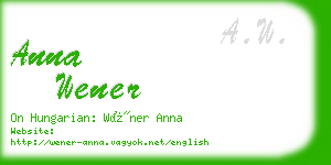 anna wener business card